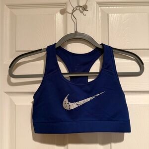 Nike Royal Blue Sports Bra with Silver Logo